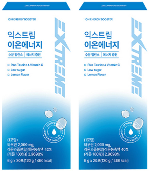 익스트림 타우린 이온 에너지 20p, 120g, 2개