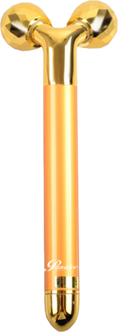 Panatec 沛莉緹 24K金雙滾輪按摩美容棒 3D V型滾輪 360°滾動提拉, 1個