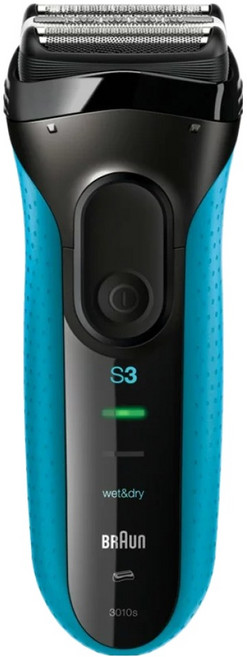BRAUn 百靈 新升級 三鋒系列 電動刮鬍刀/電鬍刀, 3010s, 三鋒系列 黑色 + 藍色