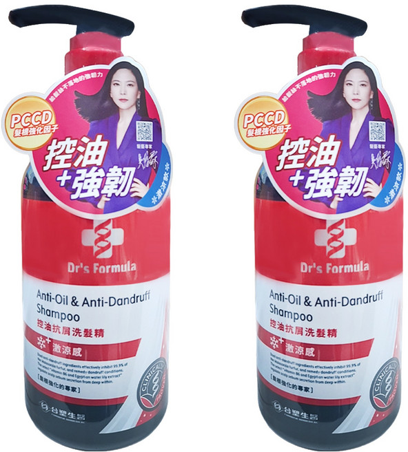 台塑生醫 Dr's Formula 控油抗屑洗髮精 激涼款, 580g, 2件