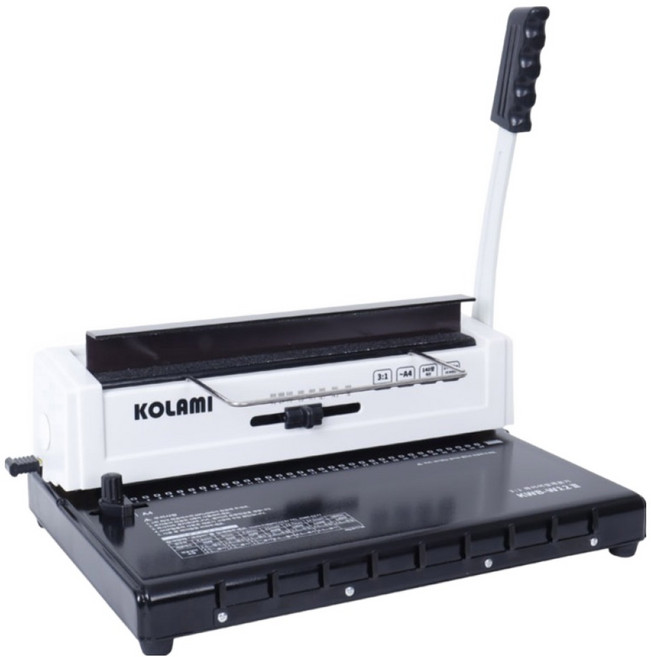 코라미 와이어링제본기 사각천공 KWB-W12 + 링 20p + PP표지 20p + 종이표지 20p + 탈착기 세트, 340매