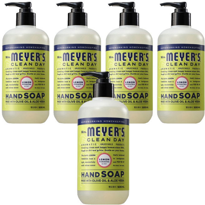 미세스마이어스클린데이 핸드워시 레몬버베나향, 500ml, 5개