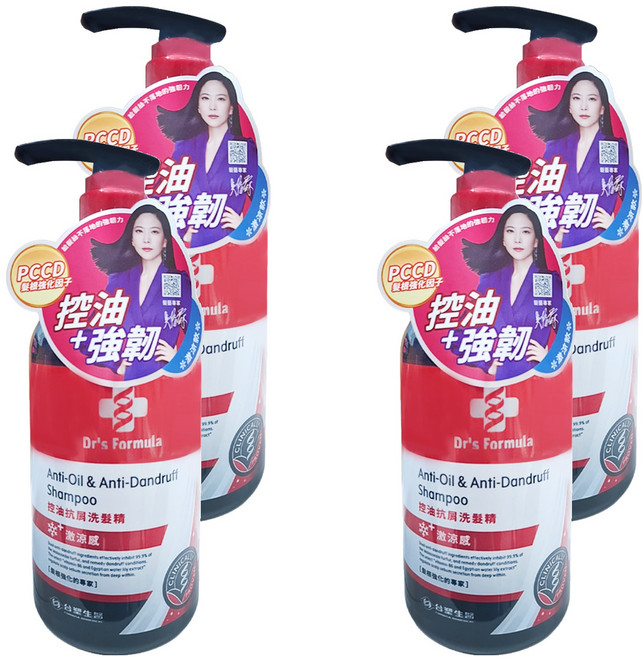 台塑生醫 Dr's Formula 控油抗屑洗髮精 激涼款, 580g, 4件