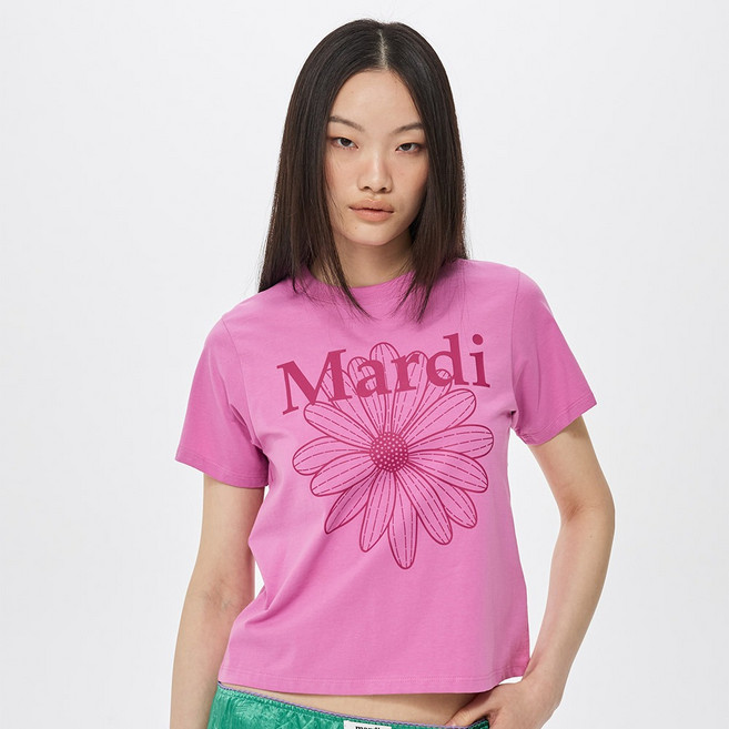 Mardi Mercredi 女款花朵瑪莉丹棉質修身T恤
