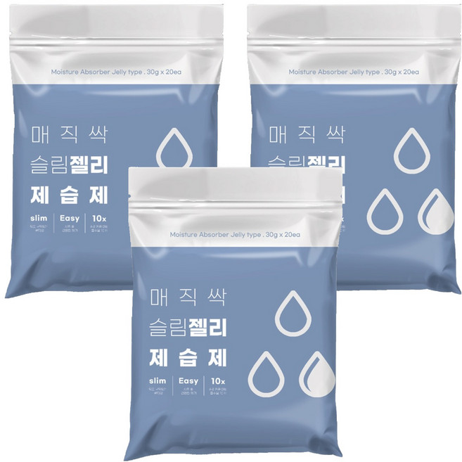 매직싹 슬림 젤리 제습제, 30g, 60개