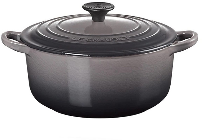 LE CREUSET 圓鐵鍋 3660g 2.4L, 1個, 燧石灰, 20cm