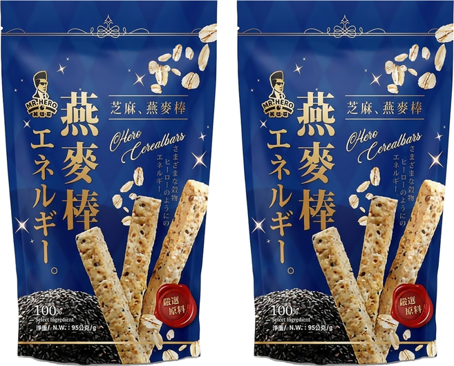 MR.HERO 英雄哥 芝麻燕麥棒 奶素, 95g, 2包