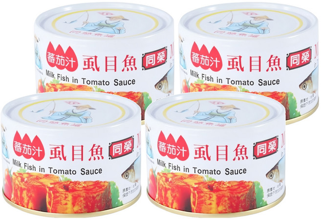 同榮 虱目魚, 230g, 4罐
