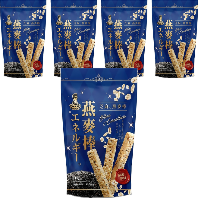 MR.HERO 英雄哥 芝麻燕麥棒 奶素, 95g, 5包