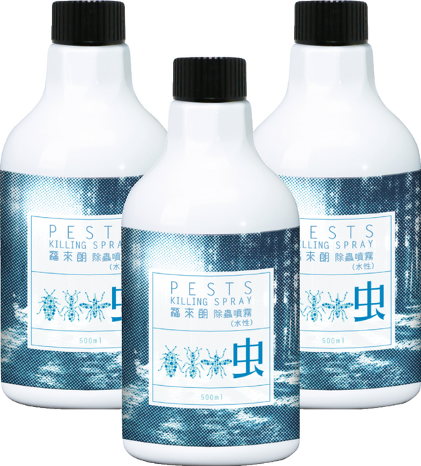 HUKUROU 福來朗 水性除蟲噴霧 補充瓶 500ml, 3瓶