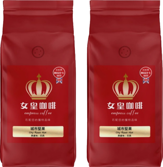 女皇咖啡 城市堅果咖啡豆 阿拉比卡 新鮮烘焙 中焙 全豆, 咖啡豆(無研磨), 454g, 2包