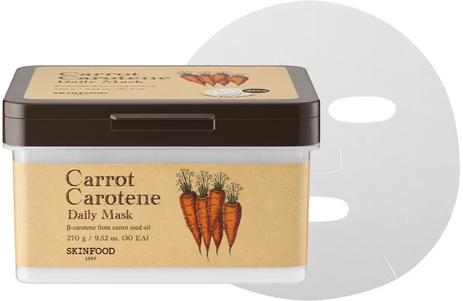 스킨푸드 캐롯 카로틴 데일리 마스크, 30개입, 1개 - 쿠팡