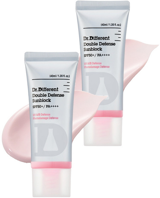 닥터디퍼런트 더블 디펜스 선블록 SPF50+ PA++++, 40ml, 2개