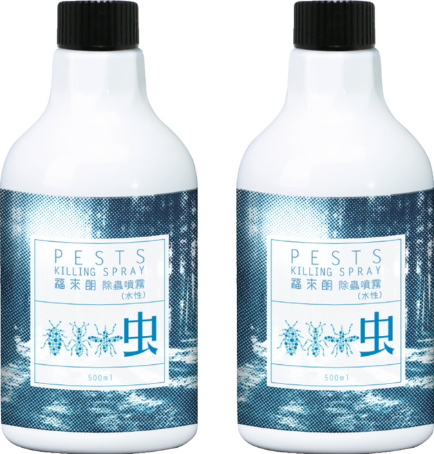 HUKUROU 福來朗 水性除蟲噴霧補充瓶, 500ml, 2瓶