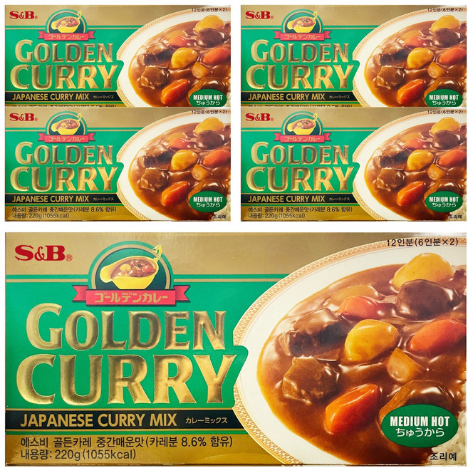 에스앤비골든 카레 중간매운맛, 220g, 5개