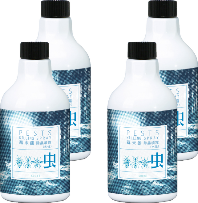 HUKUROU 福來朗 水性除蟲噴霧 補充瓶 500ml, 4瓶