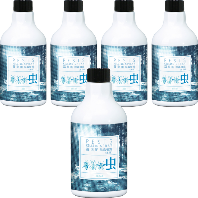 HUKUROU 福來朗 水性除蟲噴霧 補充瓶 500ml, 5瓶