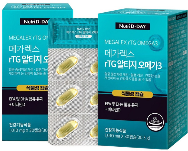 뉴트리디데이 메가렉스 알티지 오메가3, 2개, 30정