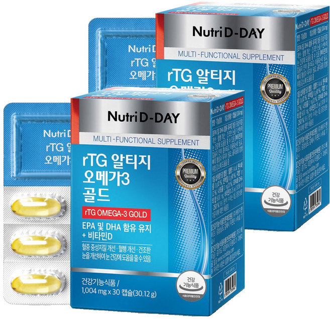뉴트리디데이 rTG 알티지 오메가3 골드, 30정, 2개