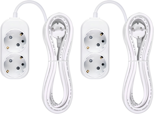 이어지다 접지 멀티탭 2구, 4.5m, 혼합색상, 2개