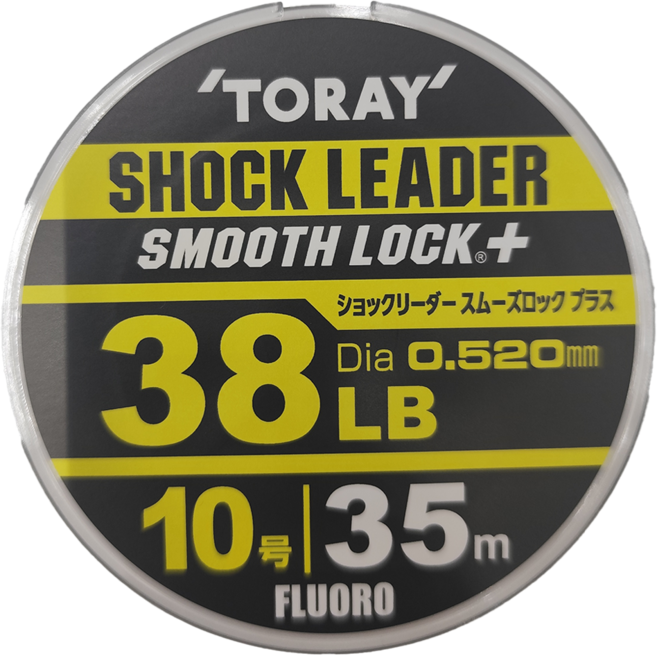 TORAY 東麗 SHOCK LEADER SMOOTH LOCK+ 10號/38LB 碳纖維線/碳纖線/卡夢線/前導線, 透明色, 1個