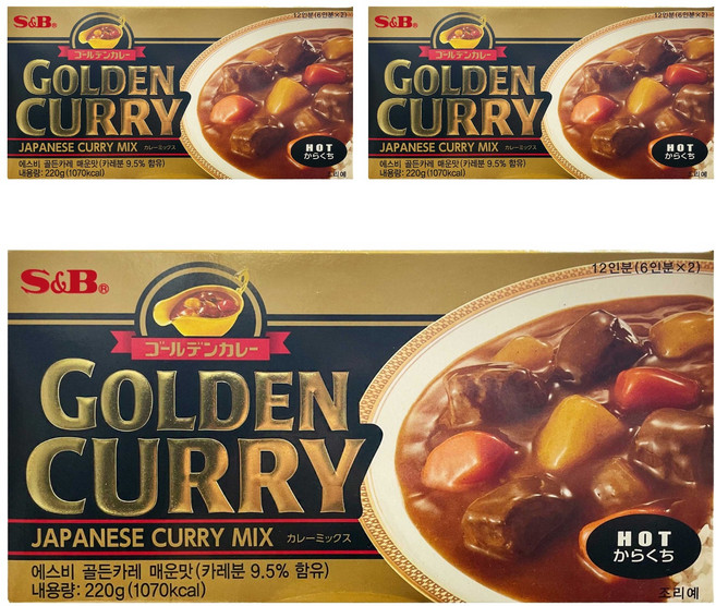 에스앤비 골든카레 매운맛, 220g, 3개