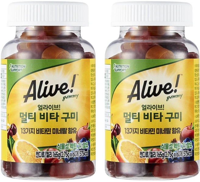 얼라이브 멀티 비타 구미, 60정, 2개 - 쿠팡