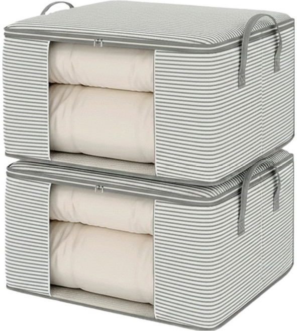 와이홉 대용량 이불 수납함 파우치 그레이, 2개, 1개입