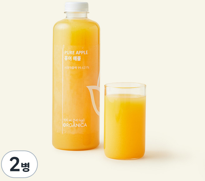 저스트주스 올가니카 퓨어 애플 주스, 900ml, 2병