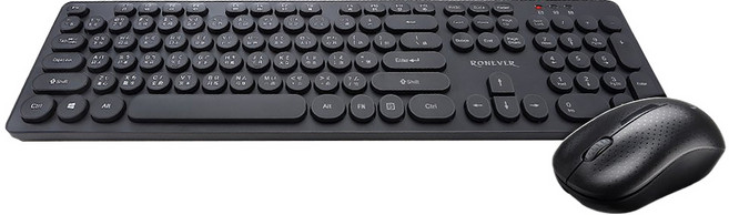 RONEVER 無線復古鍵盤滑鼠組 原廠保固, KB009, 一般型