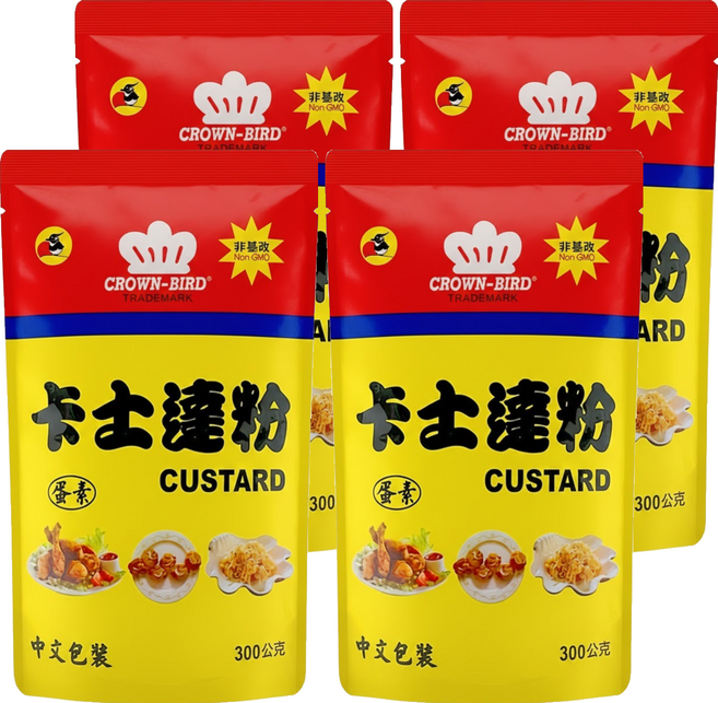 CROWN-BIRD 皇冠鳥 卡士達粉, 300g, 4包