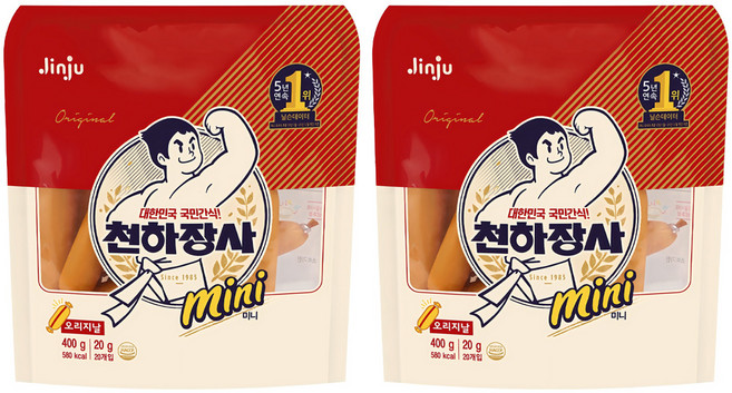 천하장사 오리지날 미니 간식 소시지, 400g, 2개