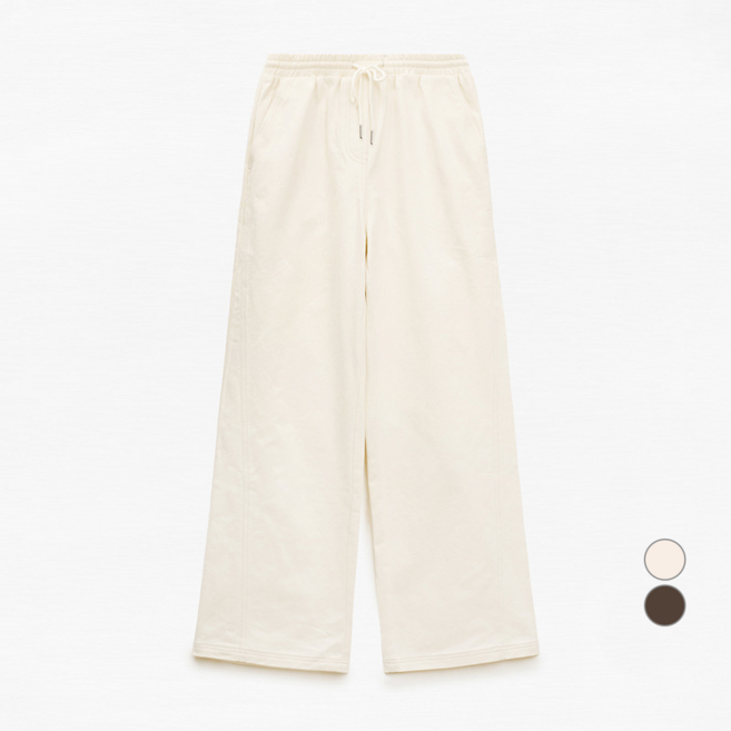 미쏘 여성용 코튼 스트링 와이드 팬츠