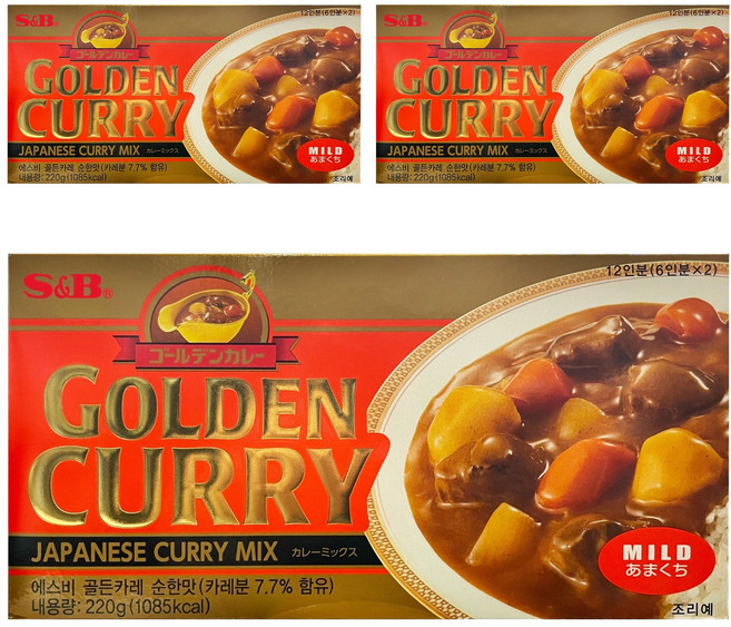 에스앤비 골든카레 순한맛, 220g, 3개