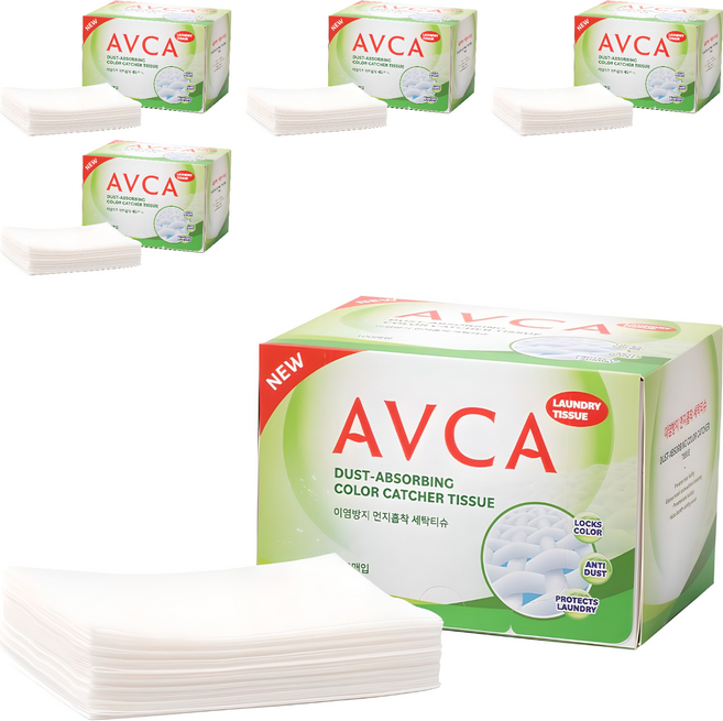 아브카 이염방지 먼지흡착 세탁티슈, 100개입, 5개