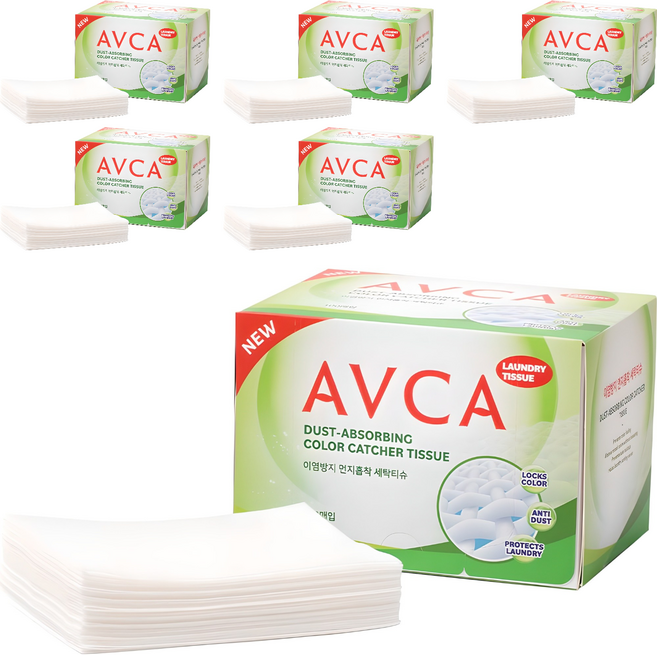 아브카 이염방지 먼지흡착 세탁티슈, 100개입, 6개