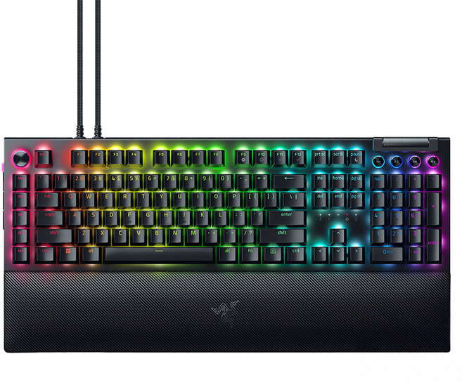 RAZER 雷蛇 BlackWidow 黑寡婦 V4 PRO 幻彩版 機械式電競鍵盤 (中文), 黑色, RZ03-04683300-R3T1, 黃軸
