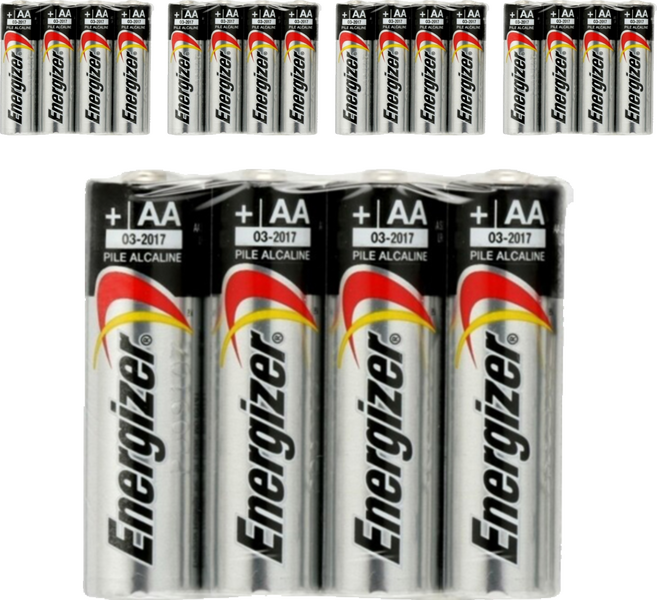 Energizer 勁量 鹼性3號AA電池, 4顆, 5包