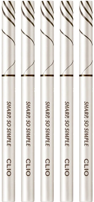 클리오 샤프 쏘 심플 워터프루프 펜슬 라이너 0.14g, 004 다크브라운, 5개 - 쿠팡