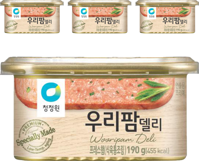 우리팜 청정원 델리 햄통조림, 190g, 4개