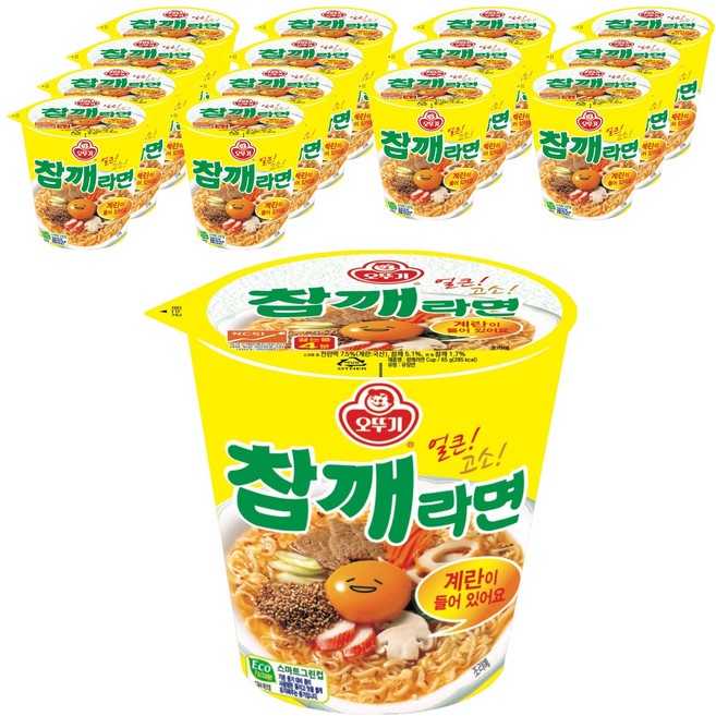 오뚜기 참깨라면 컵 65g, 15개