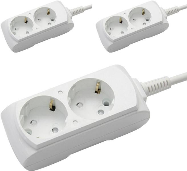 거성산업 접지형 2구 멀티탭 16A + 안전커버 2p, 단일색상(멀티탭), 랜덤발송(안전커버), 3세트, 4.5m