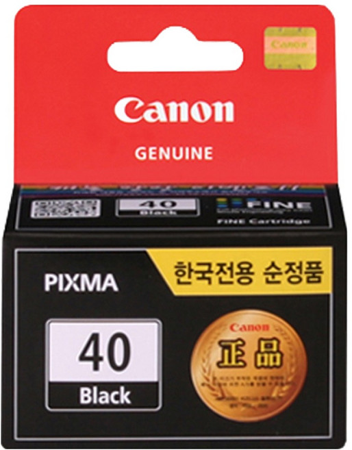 캐논 정품잉크 PG-40, 검정, 1개