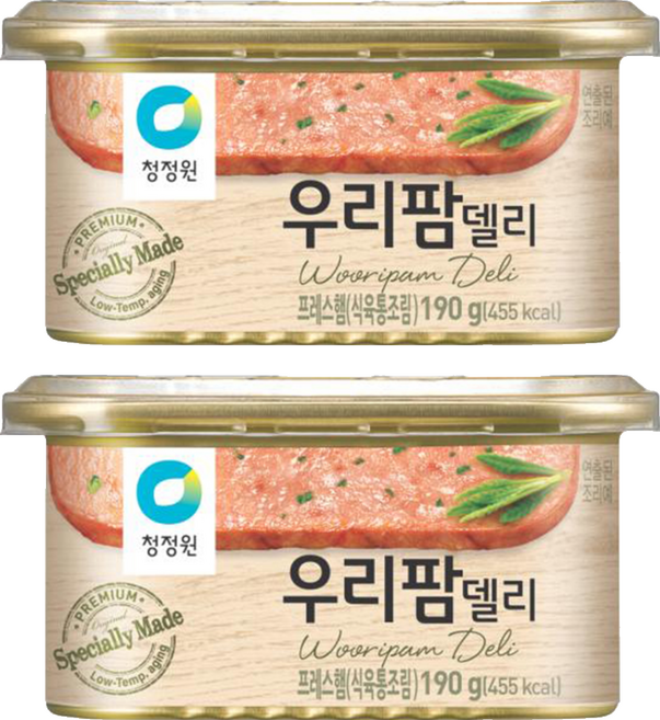 우리팜 청정원 델리 햄통조림, 2개, 190g