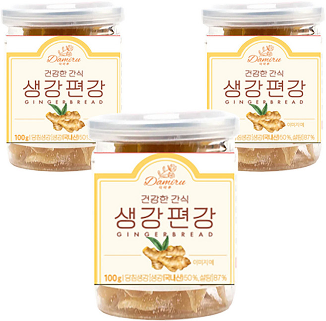 다미루 건강한 간식 생강편강, 100g, 3개