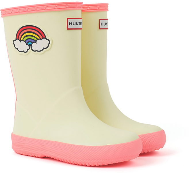 헌터키즈 아동용 오리지널 퍼스트 클래식 웨더 아이콘 패치 부츠 KFT5065RMAYTG