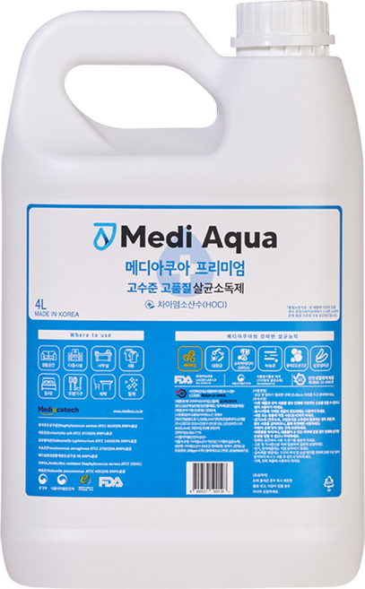 메디아쿠아 살균소독제, 1개, 4L