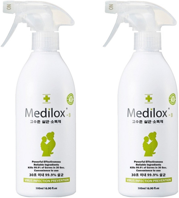 메디록스 B 가정용 고수준 살균소독 탈취제 스프레이, 500ml, 2개