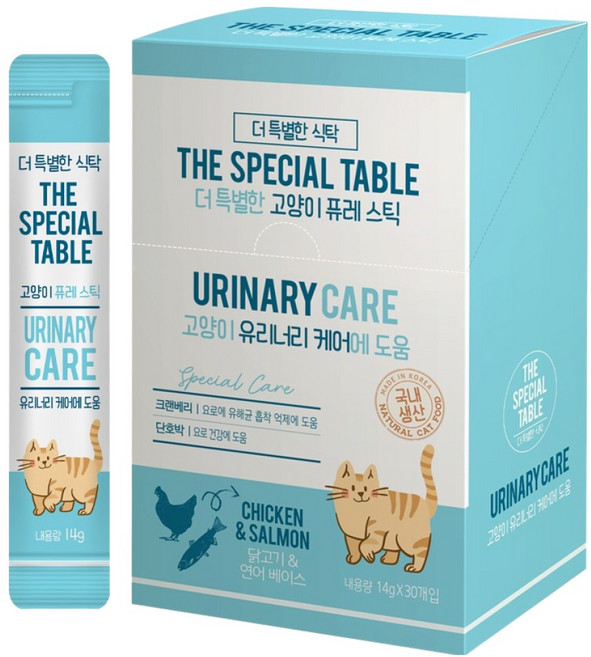 더특별한식탁 더 특별한 고양이 퓨레스틱, 유리너리 케어, 14g, 30개