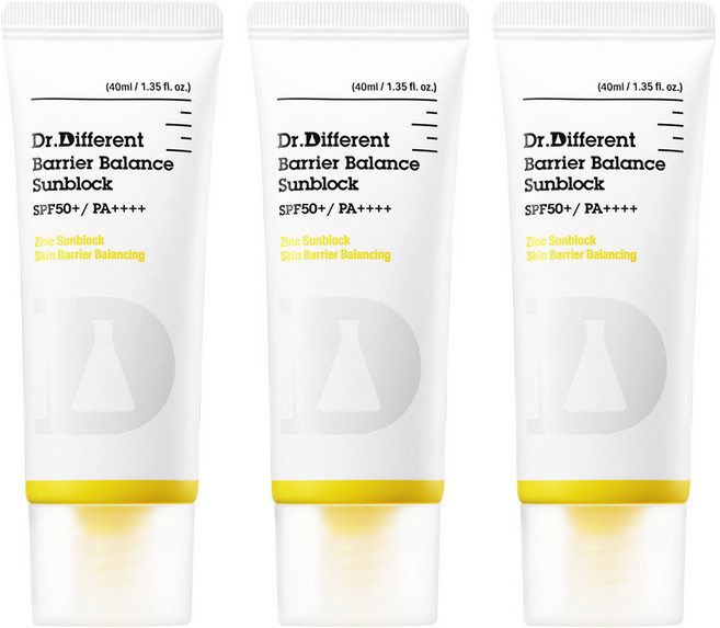 Dr.Different 肌膚屏障平衡防曬霜 SPF50+ PA++++, 40ml, 3條